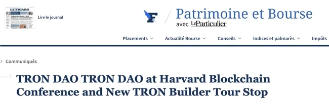 媒体报道 | 金融时报：波场TRON亮相哈佛大学并举办TRON Builder Tour活动