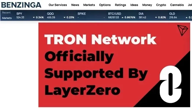 媒体报道 | 权威外媒聚焦：波场TRON携手LayerZero，共促区块链互联互通